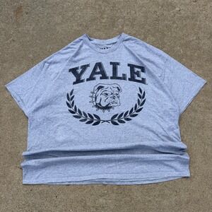 Yale University T-Shirt Mens XXL Gray Bulldog Graphic Tee Ivy League Collegiate